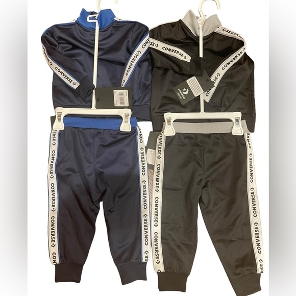 2 Converse baby’s 2 piece track set/12 months 1 black/1 blue retail $44 each - Picture 13 of 15